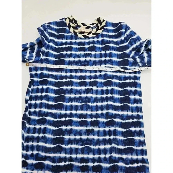 Tory Burch Women's Size S Hollie Long Sleeve Tie-Dye Tee Dress Blue/White - Picture 3 of 6